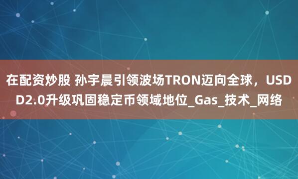 在配资炒股 孙宇晨引领波场TRON迈向全球，USDD2.0升级巩固稳定币领域地位_Gas_技术_网络